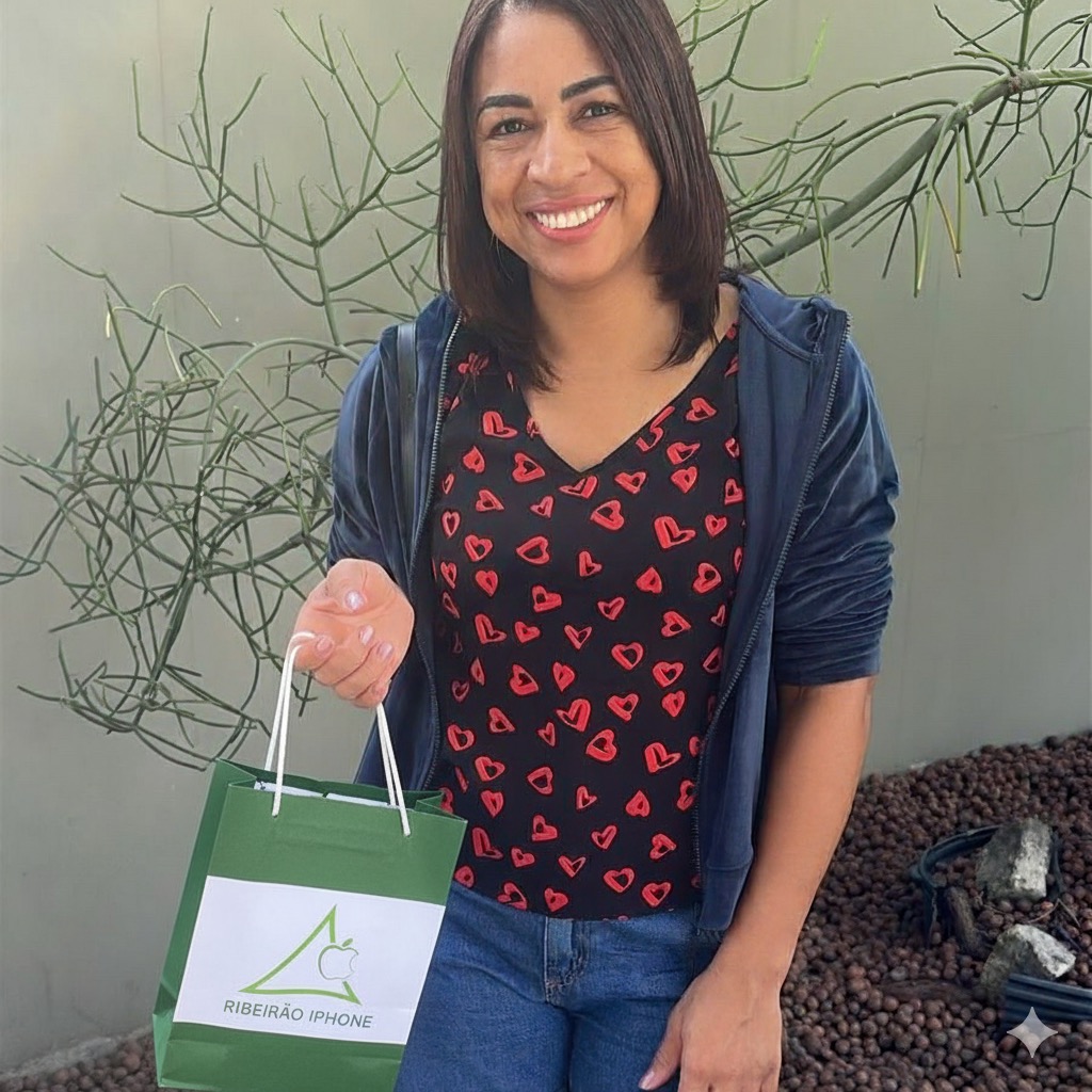 Cliente com sacola Ribeirão iPhone